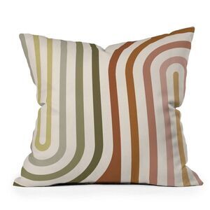 Deny Designs - 16"x16" Deny Designs Color Poems Bold Stripe Squar Cream